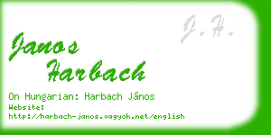 janos harbach business card